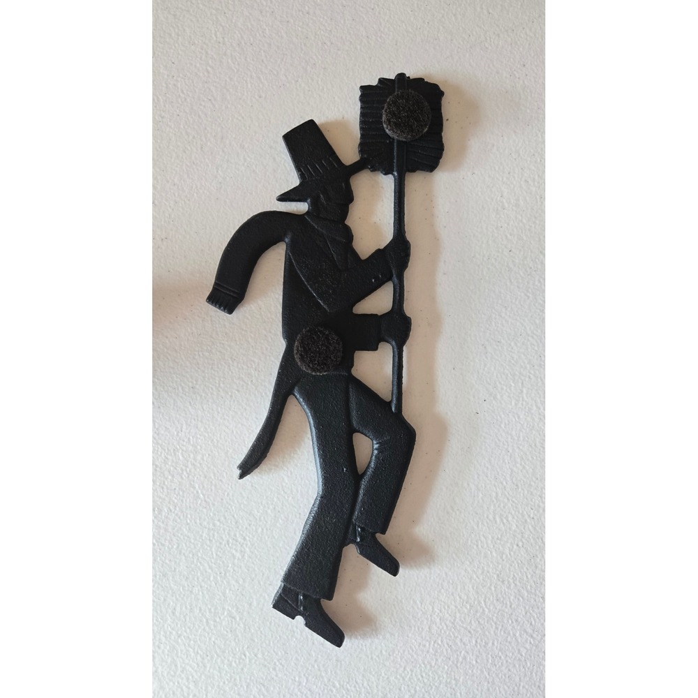 Vintage Cast Iron Chimney Sweep Wall Decor folk art Black Metal Good Luck decor